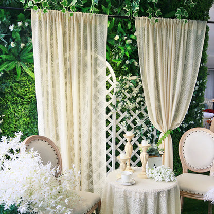 1 Panel Vintage Tassels Window Sheer Drapes