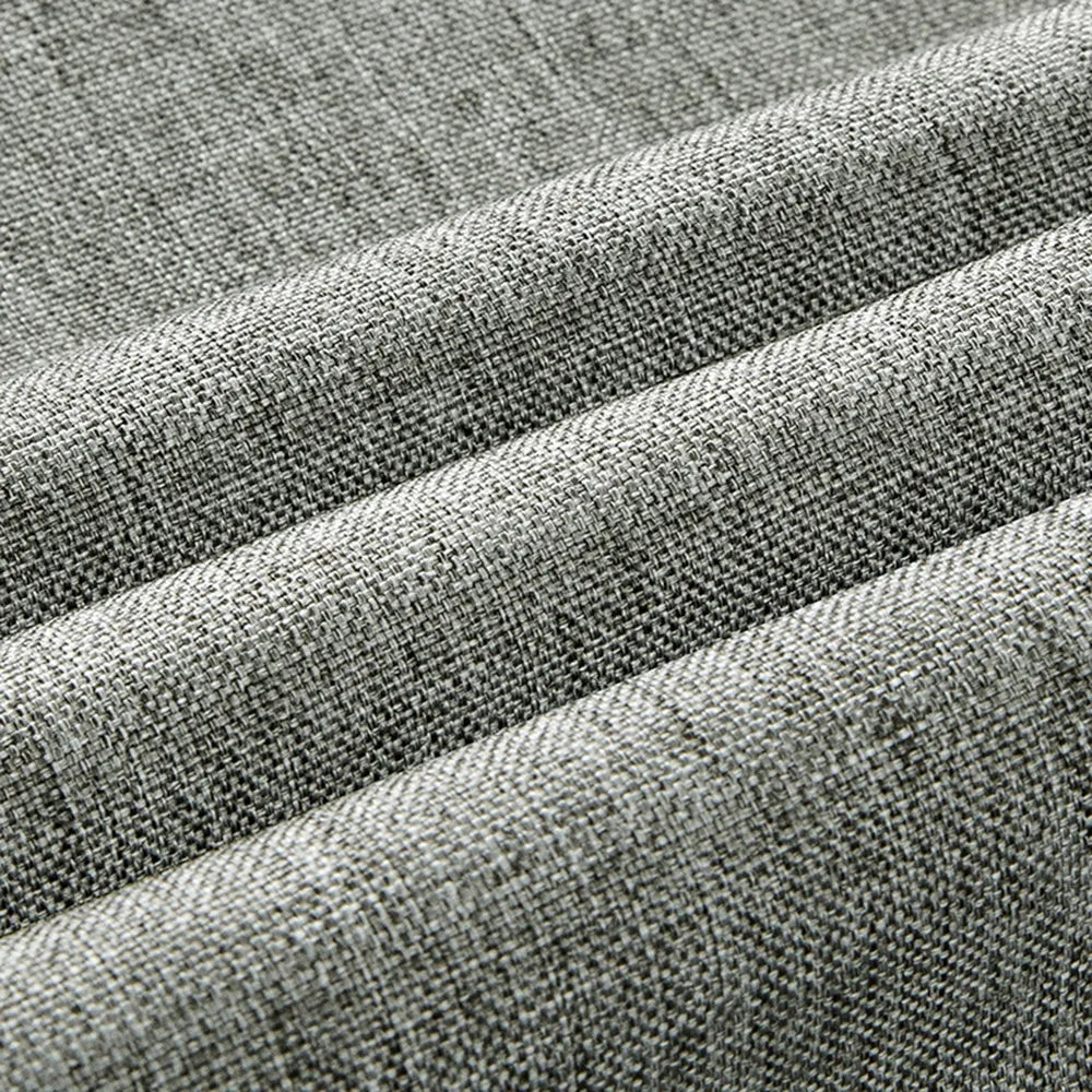 Linen-look shower curtain – water-repellent, including hooks, 1 piece (grey)