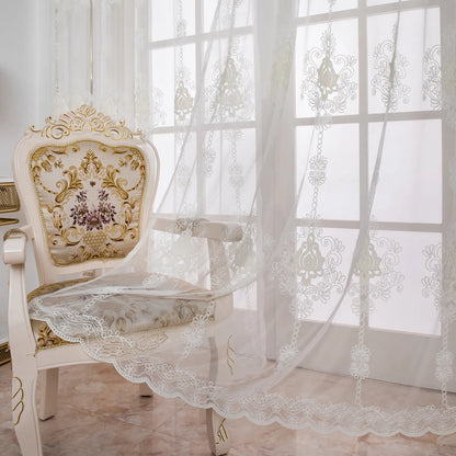 1 Panel Embroidered Morocco Window Sheer with Pearl