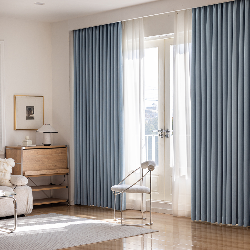 Custom-made textured blackout curtains · Lucca 