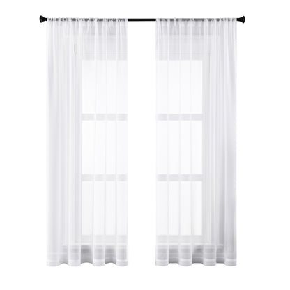 Transparent curtain in a set of 2 – white, light voile look