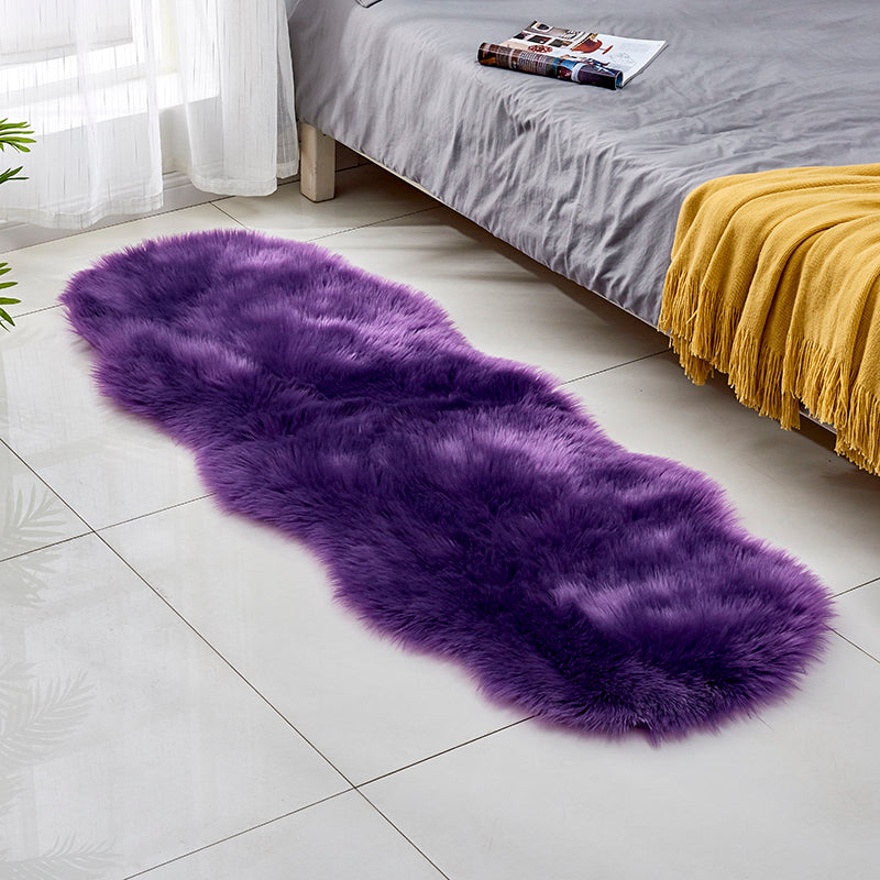 Fluffy faux fur rug, long pile shaggy rug, 60x180 cm