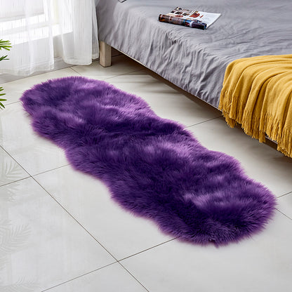 Fluffy faux fur rug, long pile shaggy rug, 60x180 cm