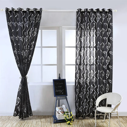 1 Panel Leaves Window Curtain Living Room Decor