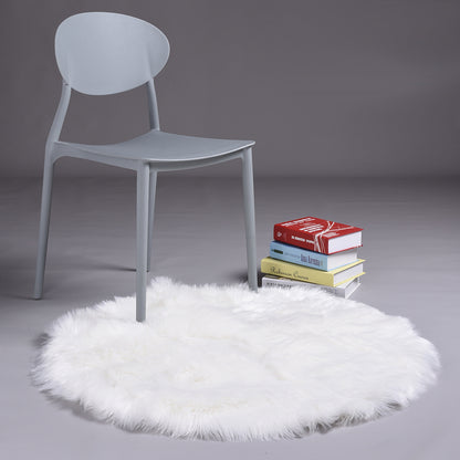 Round Shaggy Rug, Faux Fur, Long Pile, Fluffy Rug