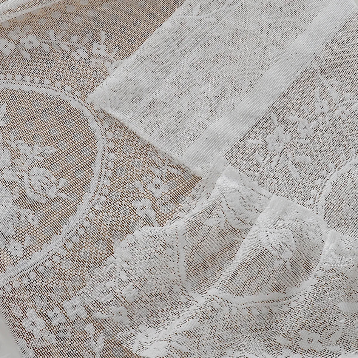Voile Vorhänge Floral Spitze Rüschen Fenster Sheer Vorhänge Wohnzimmer Dekor 1 Panel