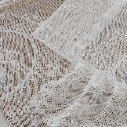 Voile Vorhänge Floral Spitze Rüschen Fenster Sheer Vorhänge Wohnzimmer Dekor 1 Panel