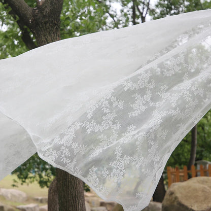 Voile Vorhänge Floral Spitze Sheer Vorhang Slot Top Tür Screening Picknick Decor