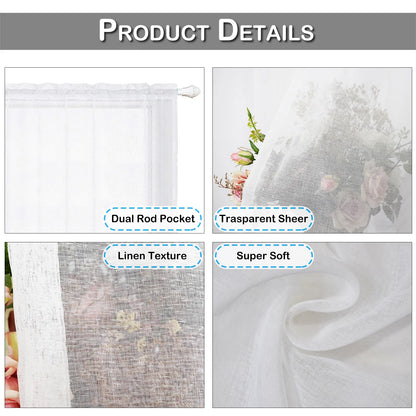 1 Panel Waterproof Short Sheer Tier Curtain