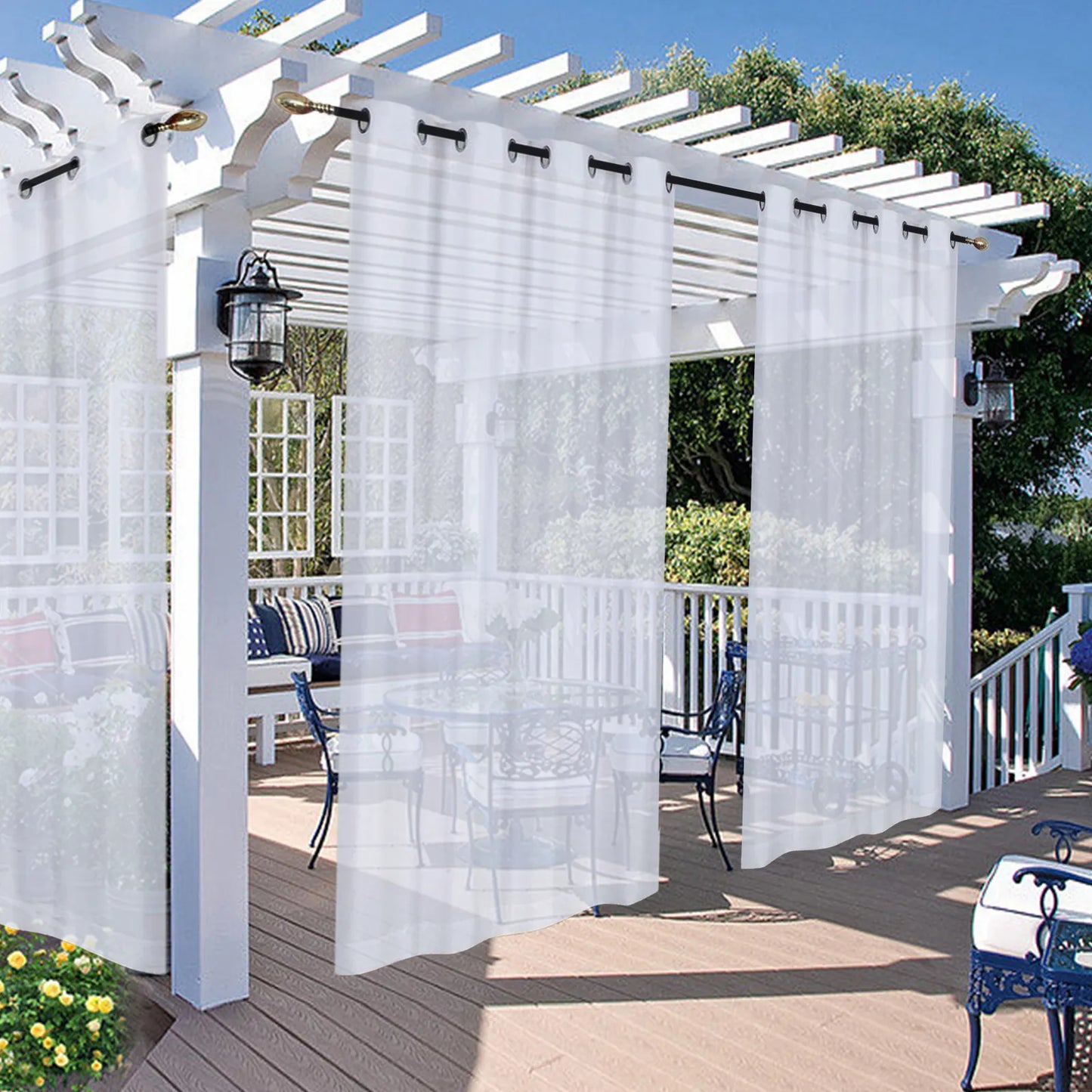 Wasserabweisende Outdoor Voile Gardine nach Maß · Larevia