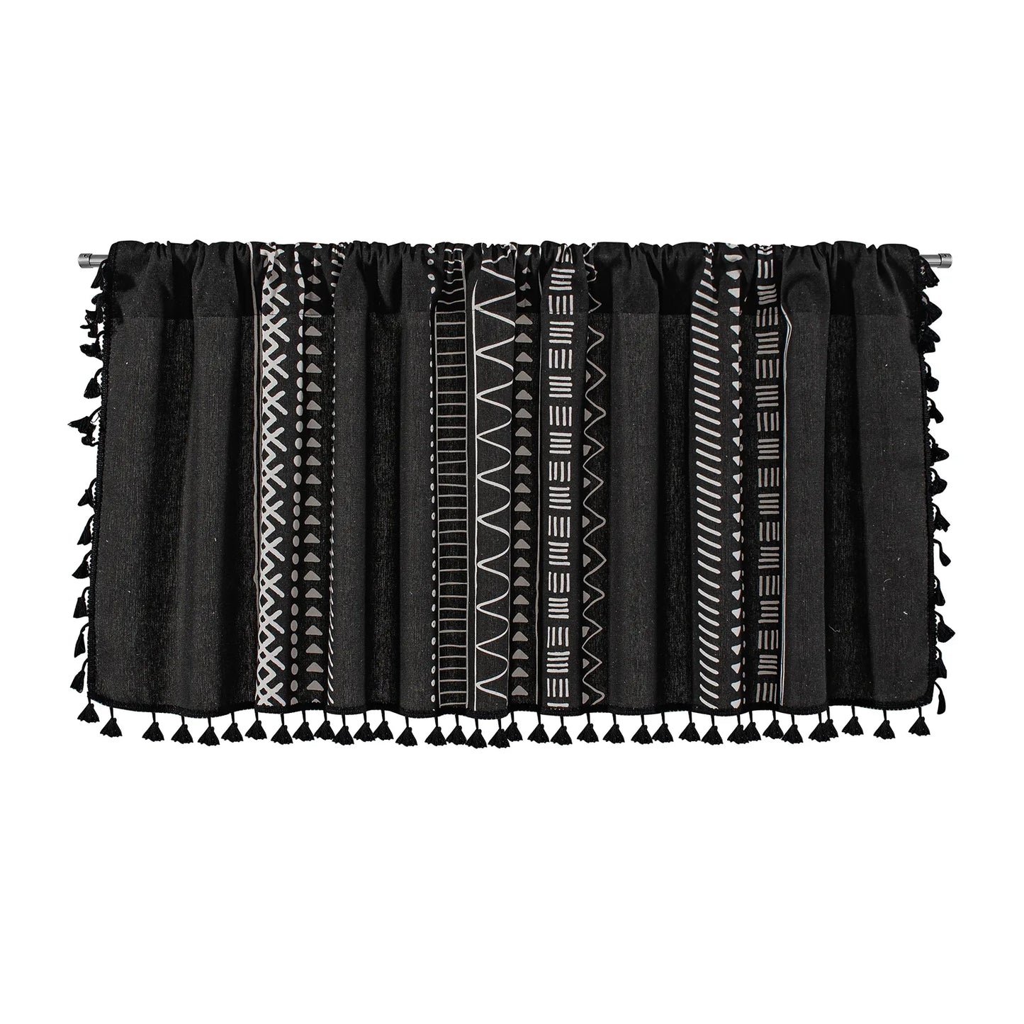 1 Panel Boho Tassel Kitchen Short Curtains Decor