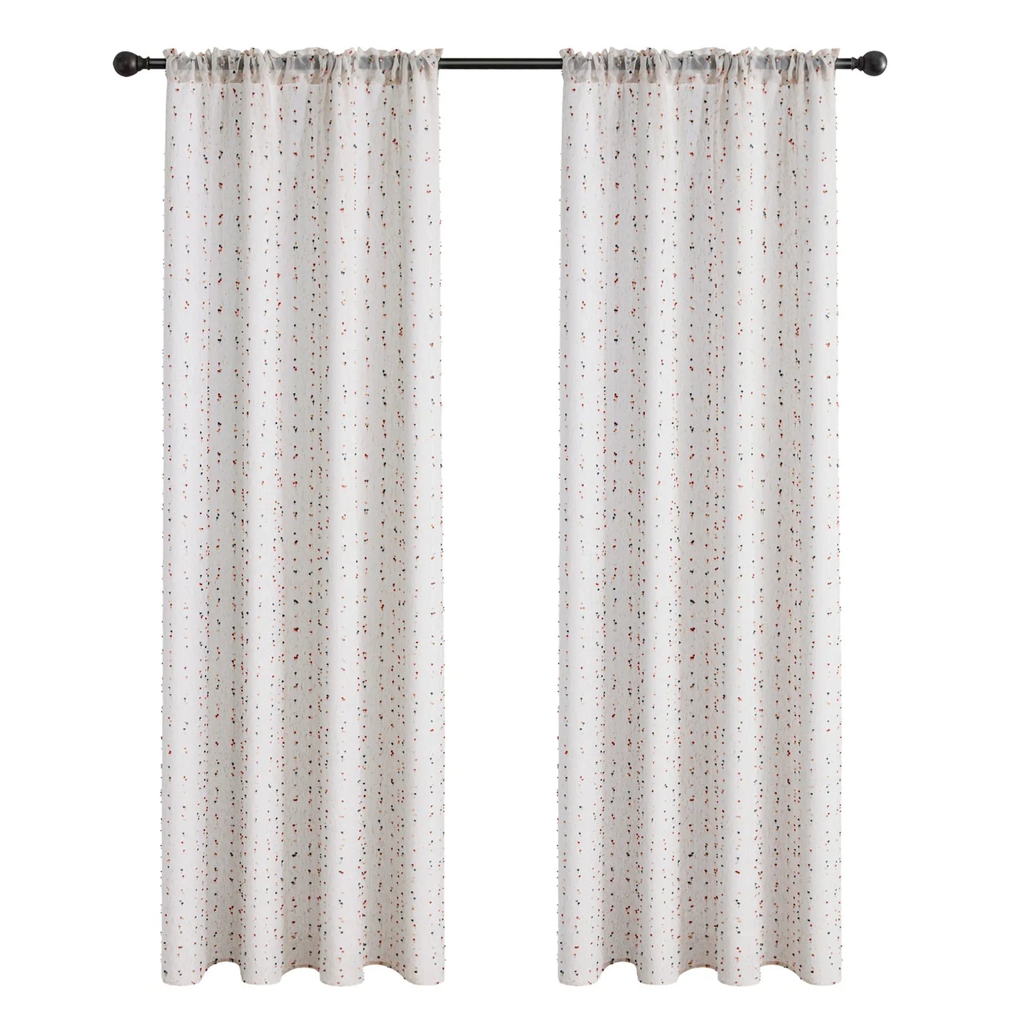 1 Panel Boho Pom Pom Window Sheer Curtains