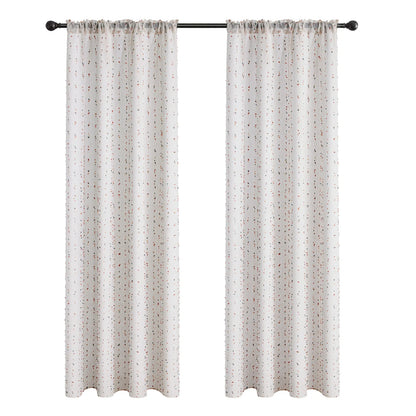 1 Panel Boho Pom Pom Window Sheer Curtains
