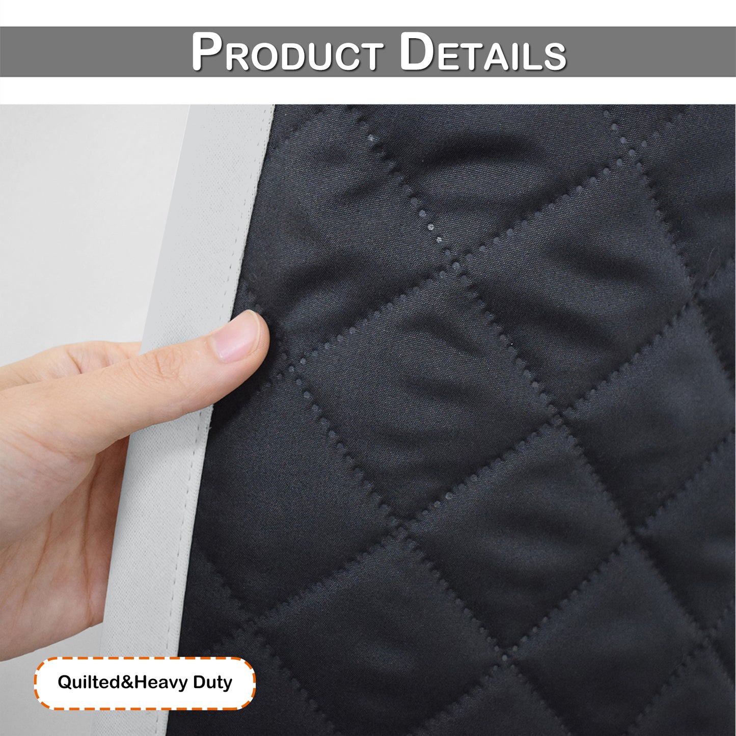 Outdoor Curtain – Waterproof, Windproof and Quilted, 100% Blackout, 1/2 Panel
