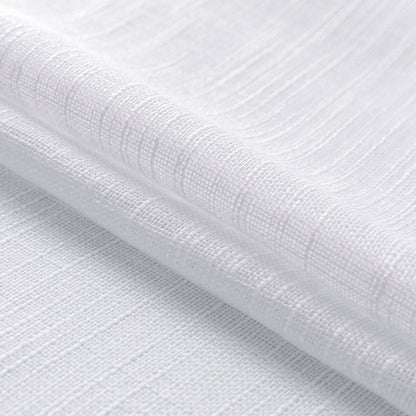 2 Short Linen-Look Sheer Curtains with Rod Pocket for Kitchen Bathroom Window