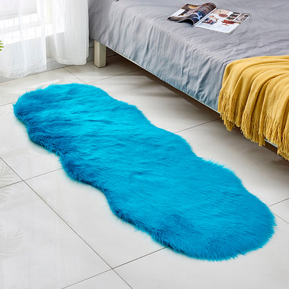 Fluffy faux fur rug, long pile shaggy rug, 60x180 cm
