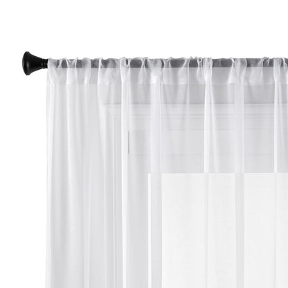 Transparent curtain in a set of 2 – white, light voile look