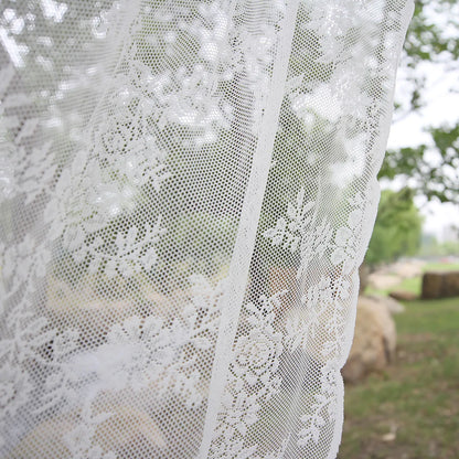 Voile Vorhänge Floral Spitze Sheer Vorhang Slot Top Tür Screening Picknick Decor