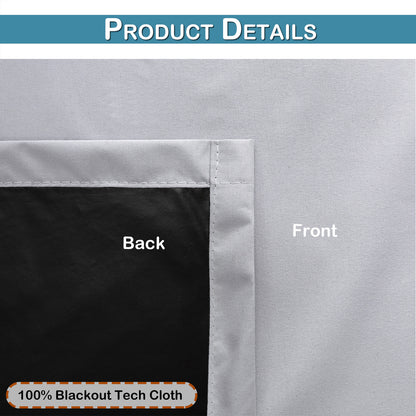 Set of 2 ultra-lightweight 100% blackout curtains with eyelets for bedrooms and living rooms