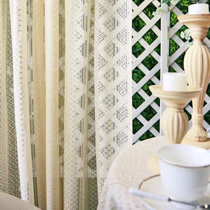 1 Panel Vintage Tassels Window Sheer Drapes