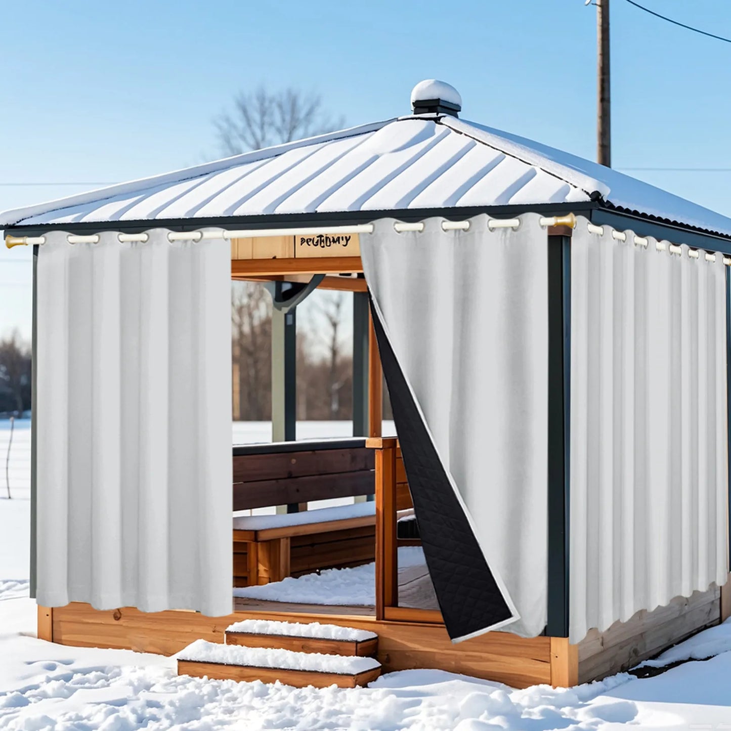 Heavy-duty outdoor blackout and thermal curtain made to measure · Borevia
