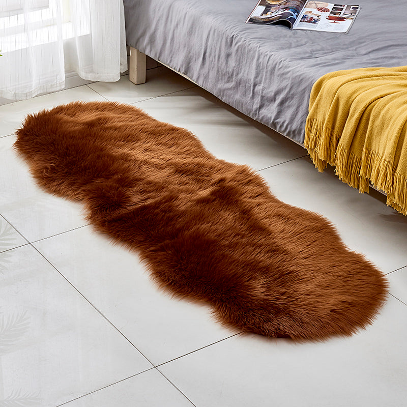 Fluffy faux fur rug, long pile shaggy rug, 60x180 cm