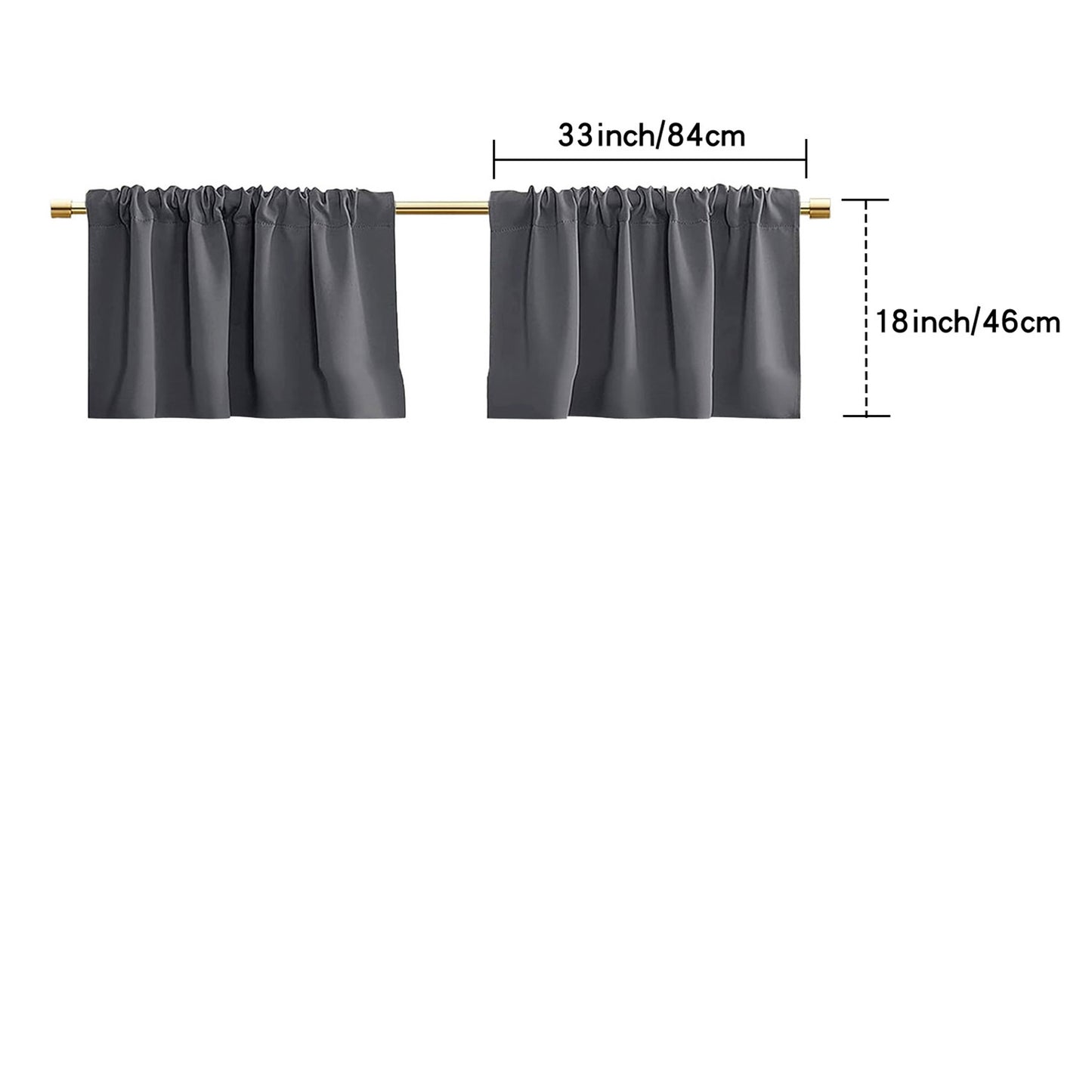 2 Panel Blackout Privacy Short Small Curtains