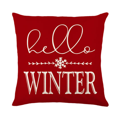 4er-Set Weihnachts-Kissenbezüge aus Leinen – Softe Dekokissen für Sofa und Bett (45×45 cm)