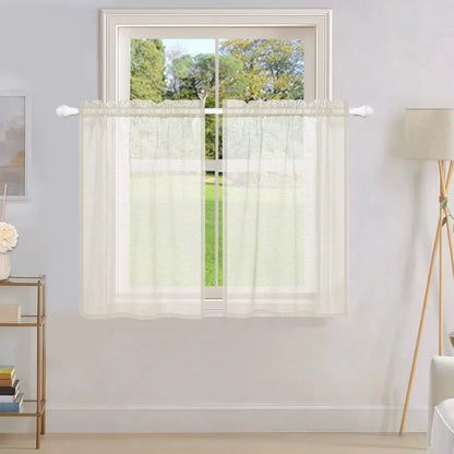 1 Panel Waterproof Short Sheer Tier Curtain