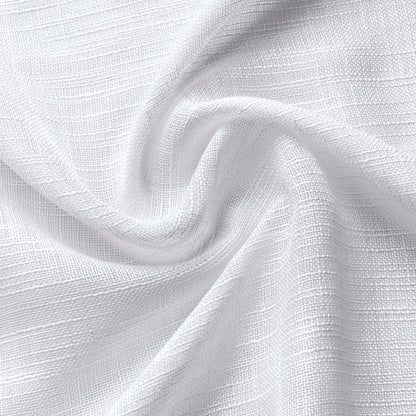 2 Short Linen-Look Sheer Curtains with Rod Pocket for Kitchen Bathroom Window