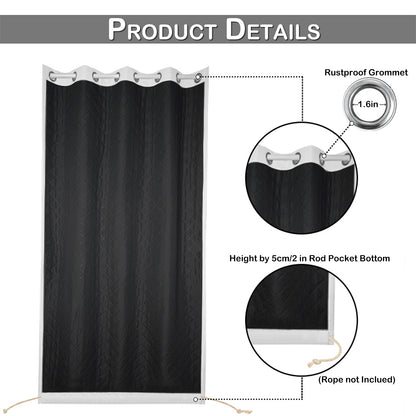 Outdoor Curtain – Waterproof, Windproof and Quilted, 100% Blackout, 1/2 Panel