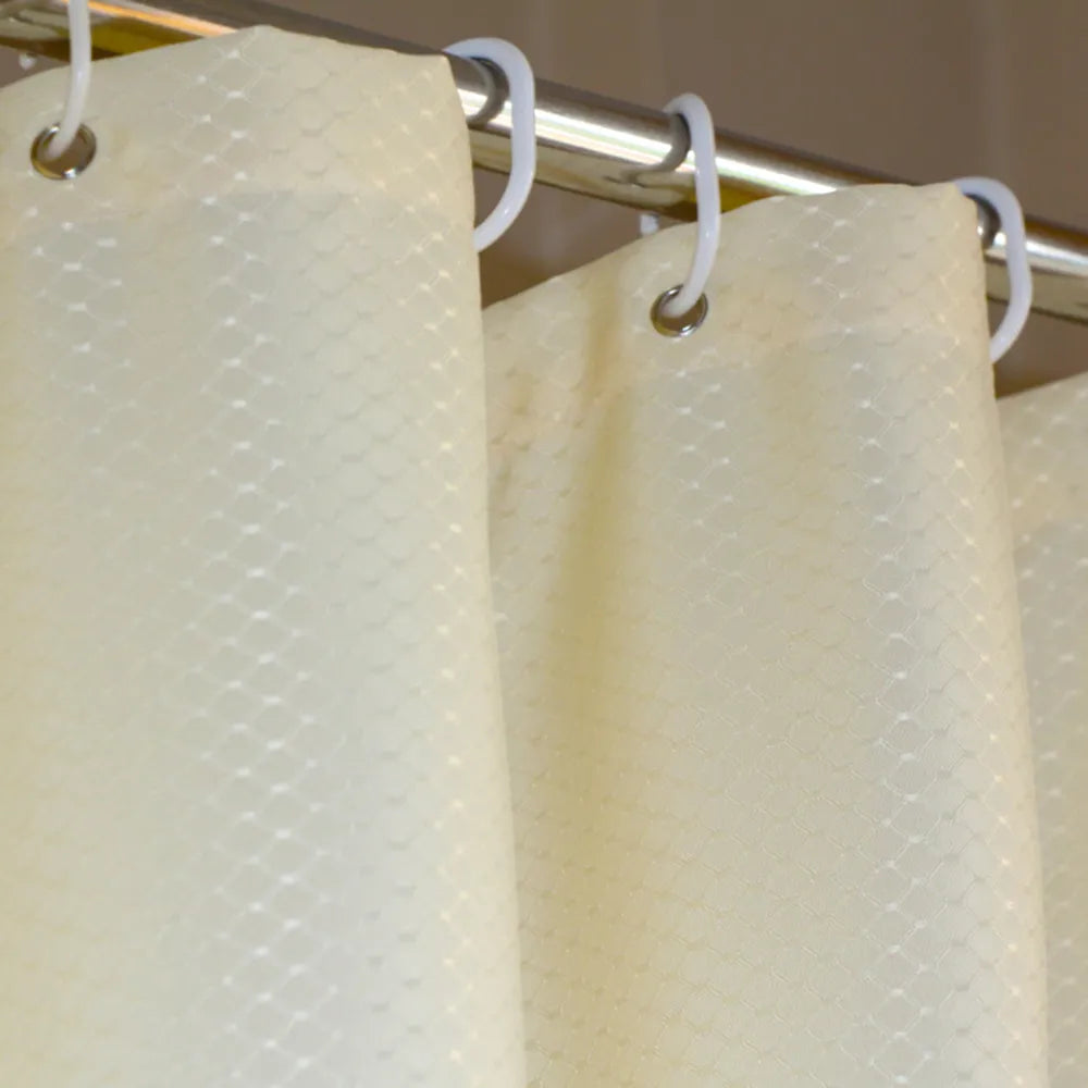 Shower curtain made of waffle fabric – water-repellent, including hooks, 1 piece