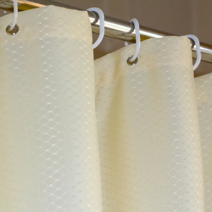 Shower curtain made of waffle fabric – water-repellent, including hooks, 1 piece