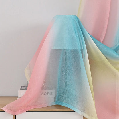 1 Panel Ombre Fenster Sheer Transparent Wohnzimmer Schlafzimmer Vorhänge Ösen