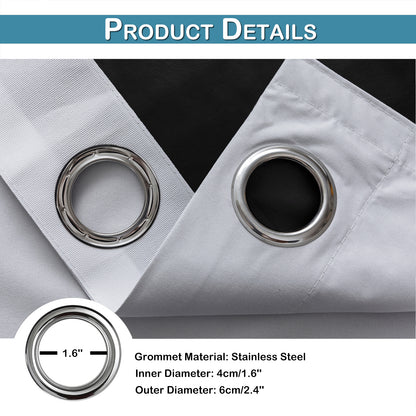 Set of 2 ultra-lightweight 100% blackout curtains with eyelets for bedrooms and living rooms