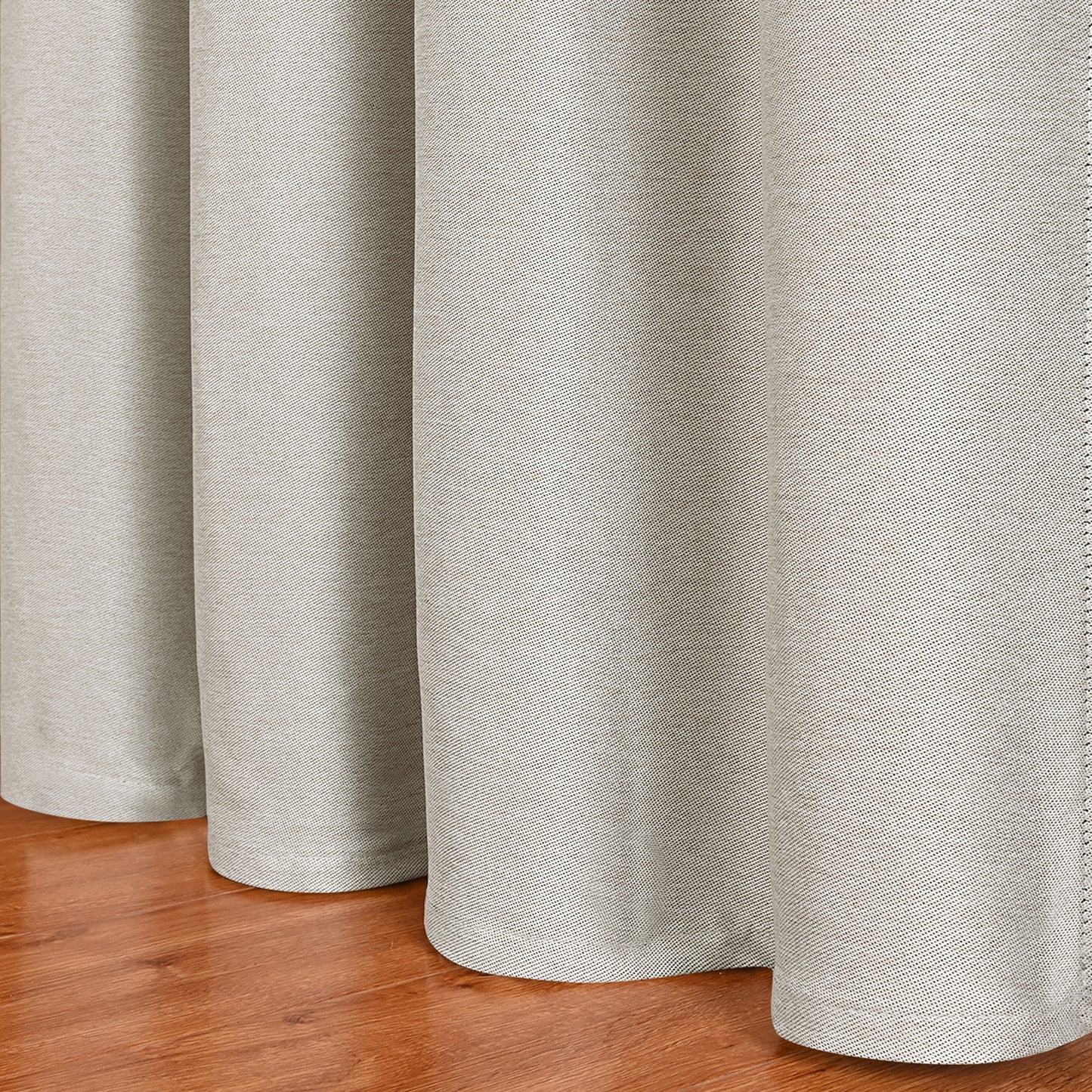 Linen Solid Curtains, 1 Panel, Beige, 132x160cm/132x213cm/132x241cm