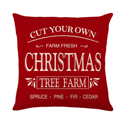 4er-Set Weihnachts-Kissenbezüge aus Leinen – Softe Dekokissen für Sofa und Bett (45×45 cm)