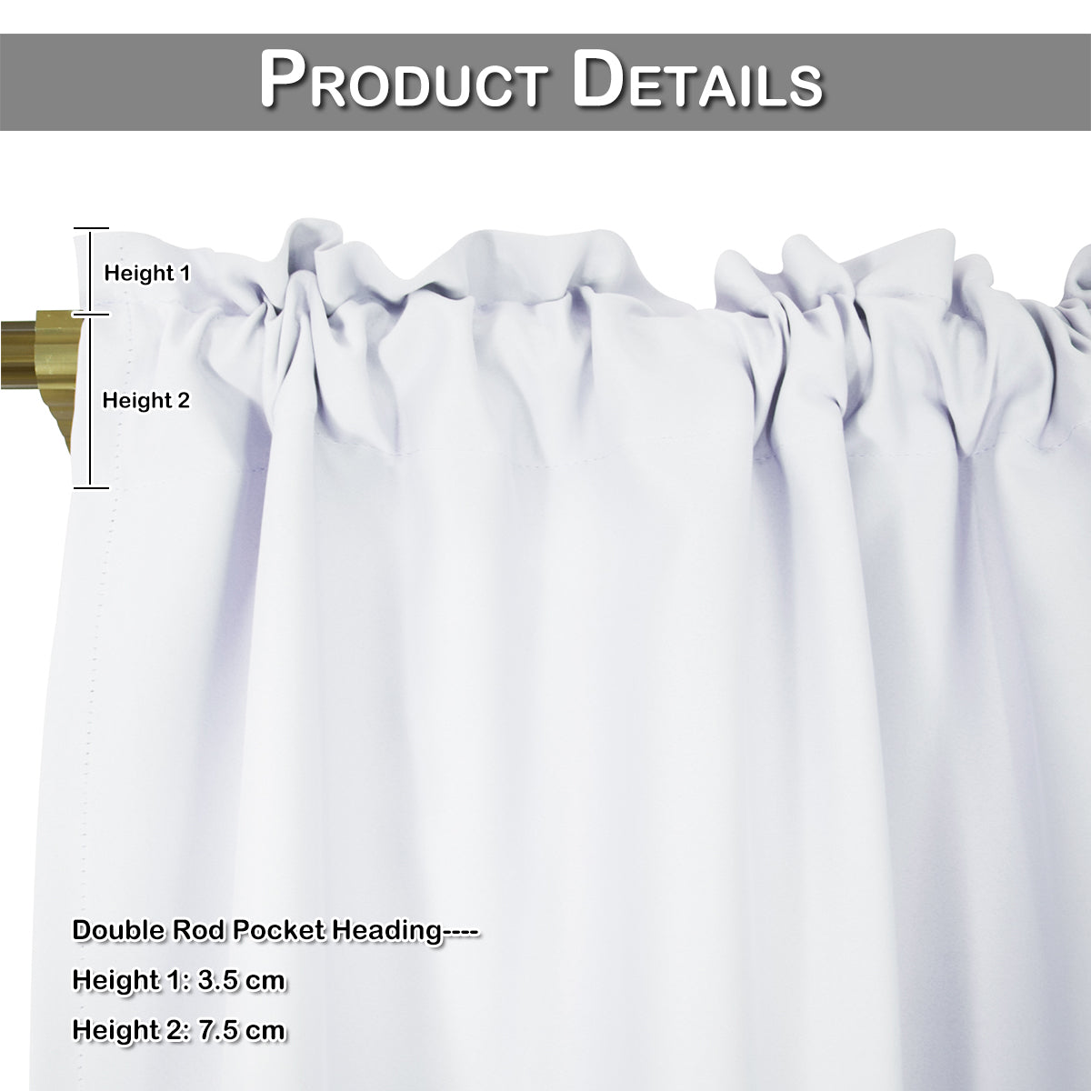 1 Panel Blackout Window Short Curtains