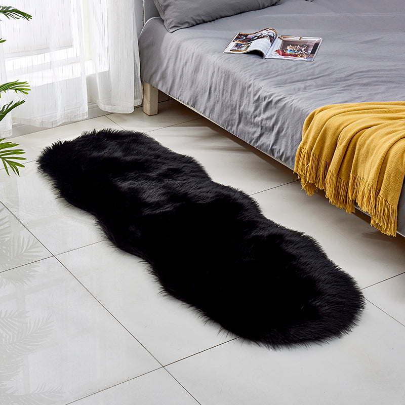 Fluffy faux fur rug, long pile shaggy rug, 60x180 cm