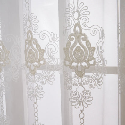 1 Panel Embroidered Morocco Window Sheer with Pearl