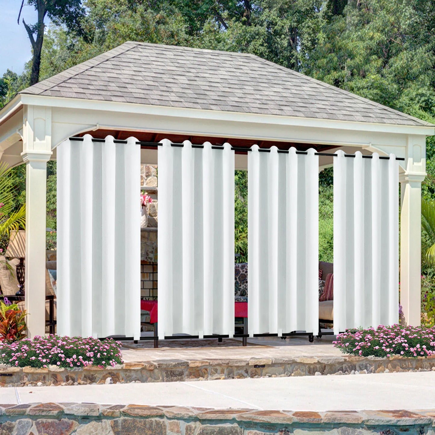 Wind-Resistant Outdoor Thermal Curtain Made to Measure · Corvella