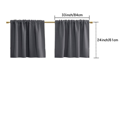 2 Panel Blackout Privacy Short Small Curtains