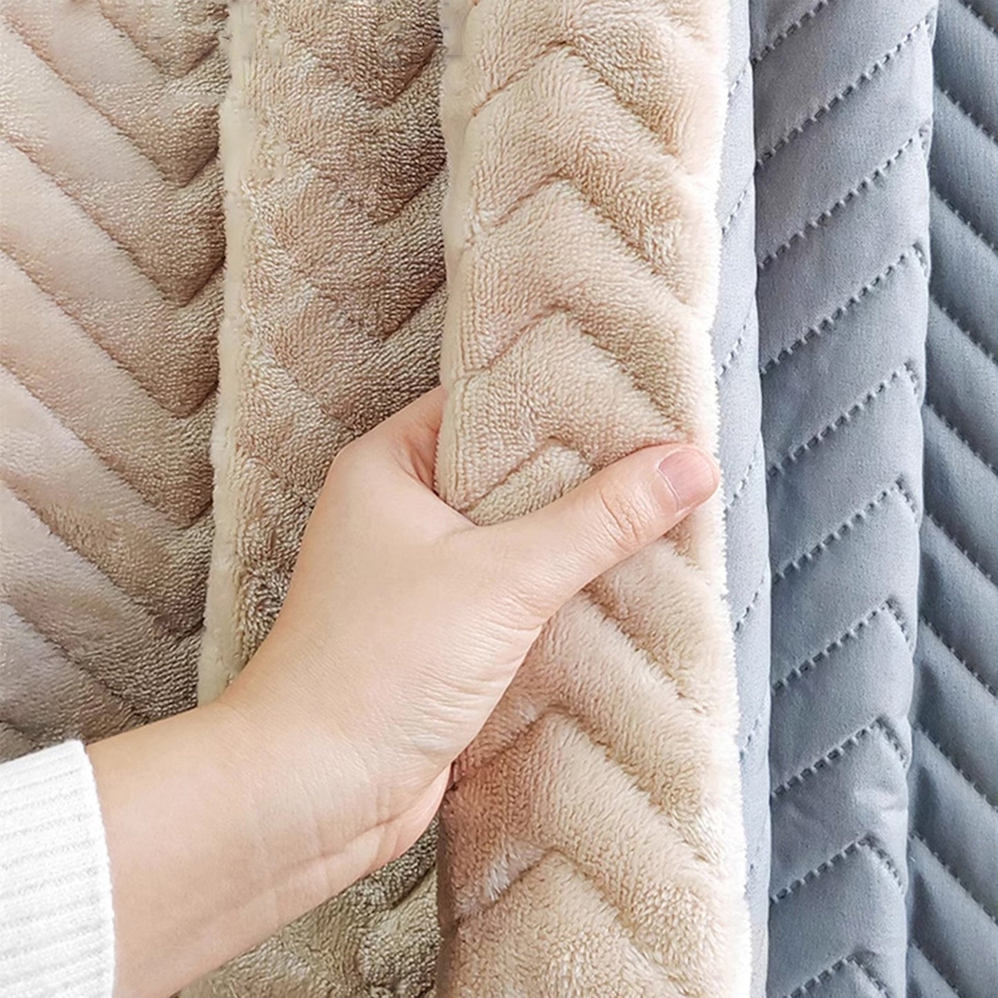 Rideau matelassé épais en peluche courte 100 % occultant et isolant thermique 1 panneau