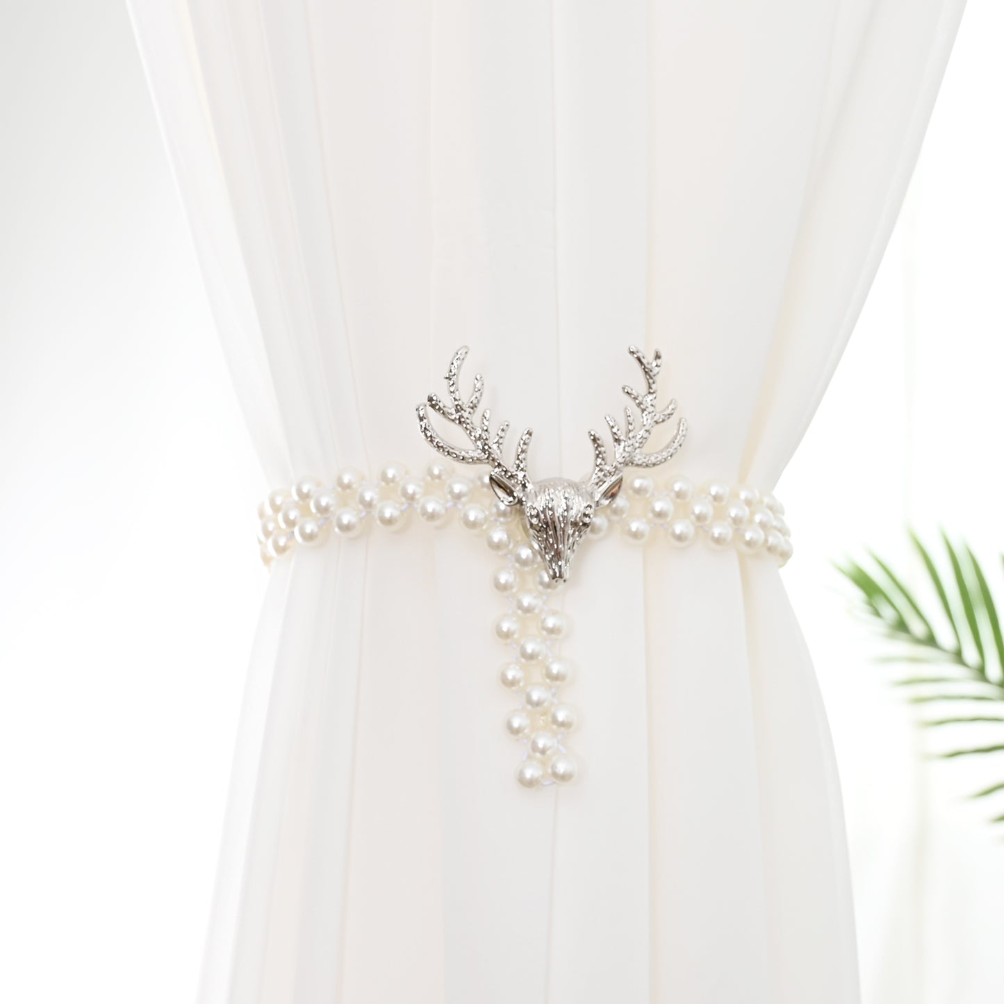 Embrasses de rideaux, perles/nœud papillon/fleur/élan