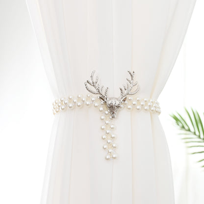 Embrasses de rideaux, perles/nœud papillon/fleur/élan