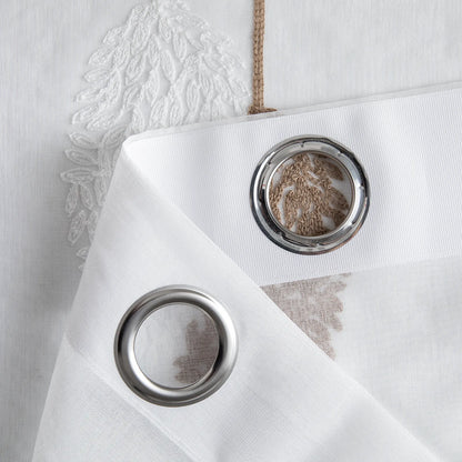 2 Panel Embroidered Leave Voile Window Sheer Curtains