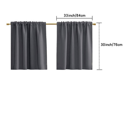 2 Panel Blackout Privacy Short Small Curtains
