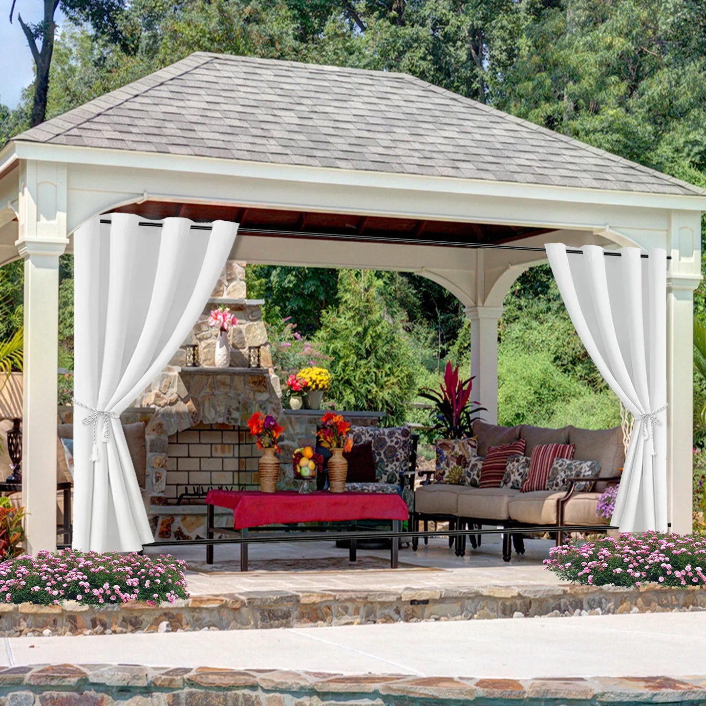 Wind-Resistant Outdoor Thermal Curtain Made to Measure · Corvella