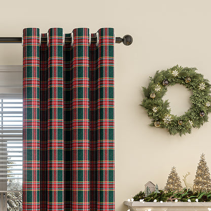 Rideau de Noël à carreaux · Rouge Vert · Style vintage