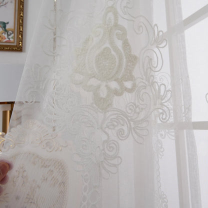 1 Panel Embroidered Morocco Window Sheer with Pearl